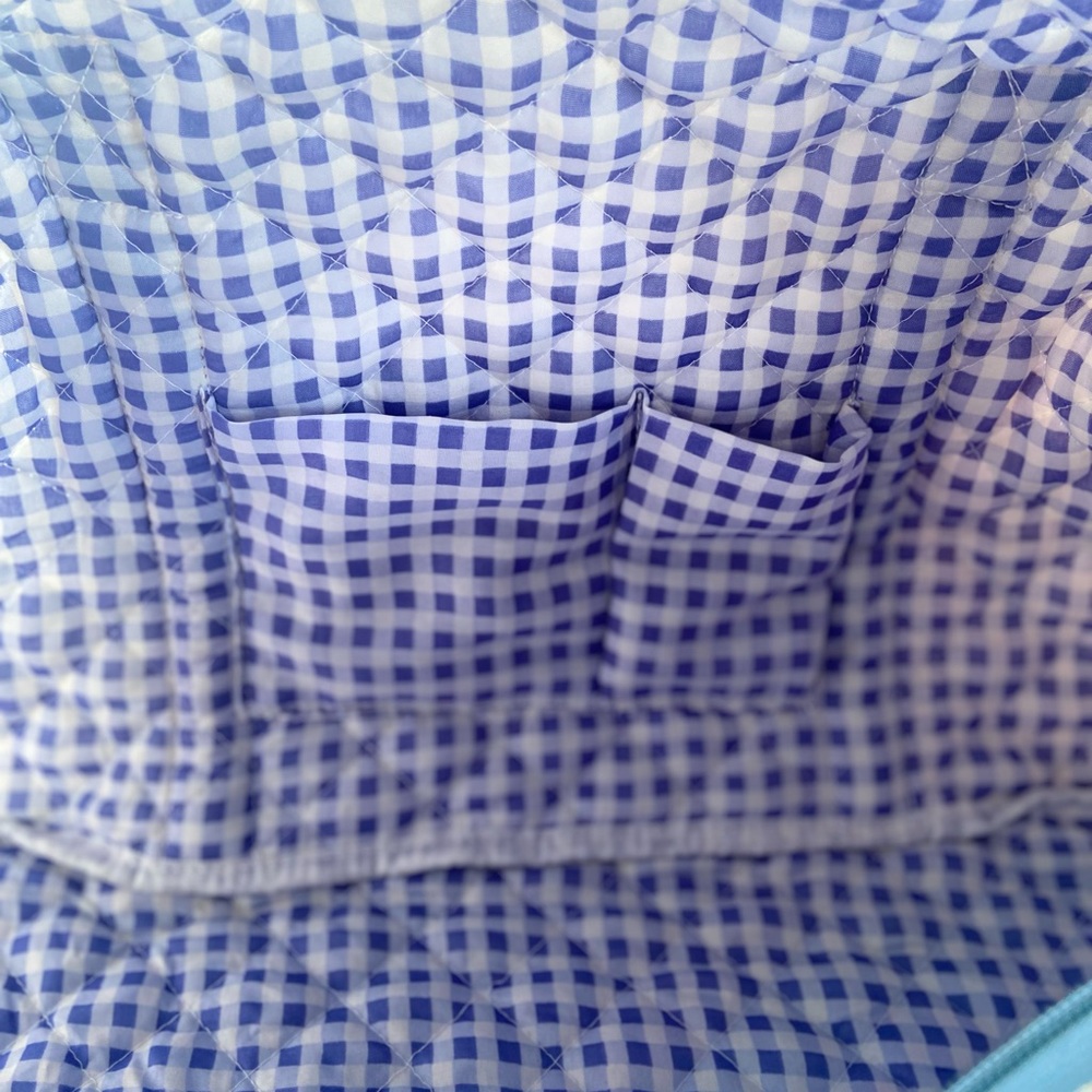 Quilted Floral Duffel Bag/with front pocket-           
Navy Forget-Me-Not Print - Picture 2 of 4